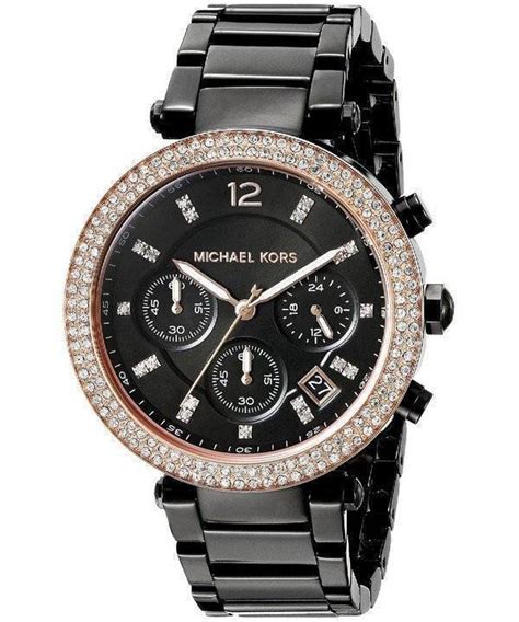 michael kors montre noir femme|michael kors diamond watch women's.